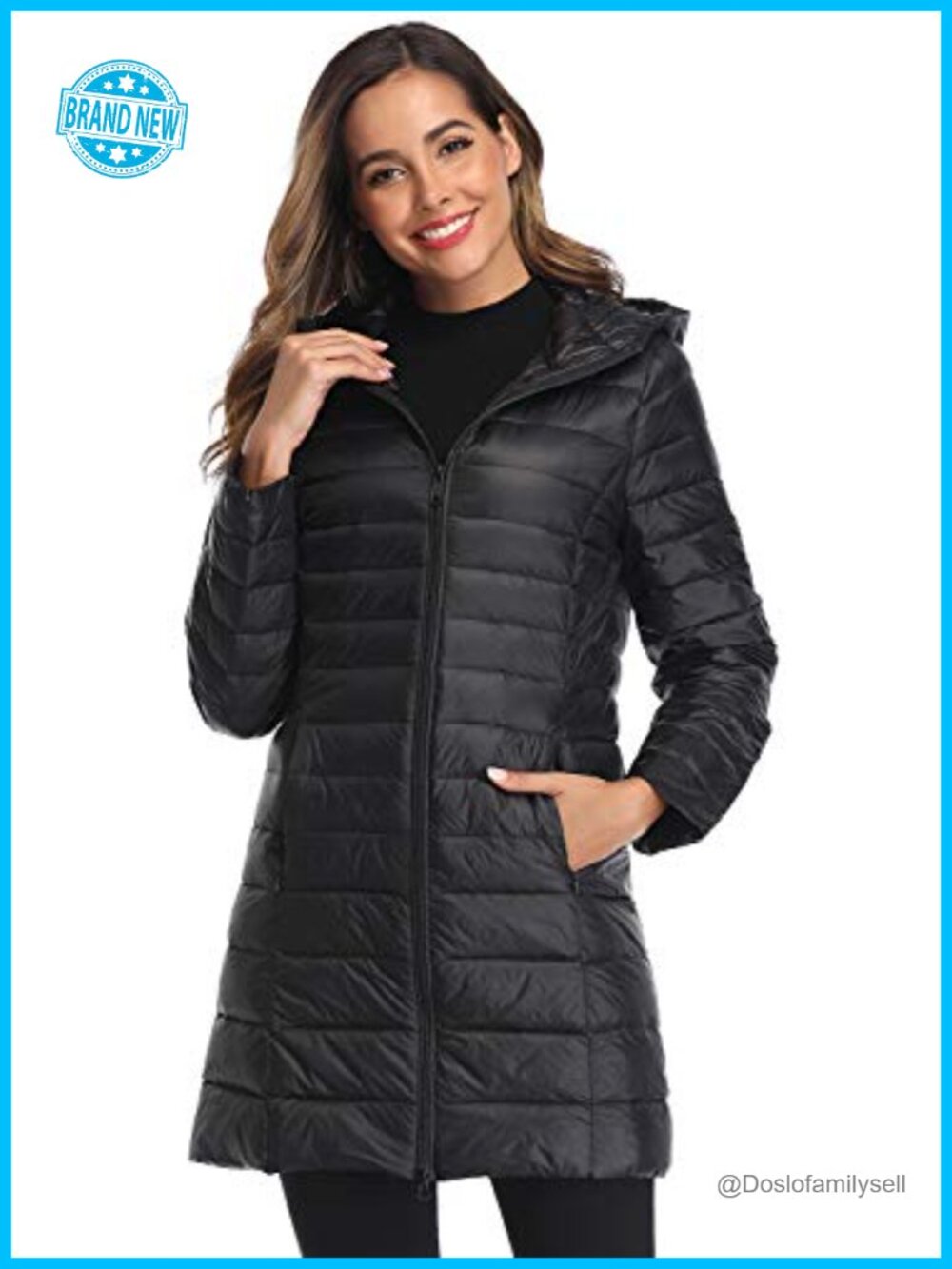 Packable Ultralight Down Puffer Jacket Hooded Warm Winter Coat